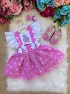 Romper/Vestido Princesa Belli Galinha Pintadinha Rosa Romper/Vestido Princesa Belli Galinha Pintadinha Rosa
