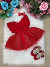 Romper/Vestido Princesa Belli Jardim Vermelho Luxo Romper/Vestido Princesa Belli Jardim Vermelho Luxo