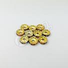 Rondela de Strass Acrilico 10mm Dourado + Colorido Escuro C/ 10 unidades Rondela de Strass Acrilico 10mm Dourado + Colorido Escuro C/ 10 unidades