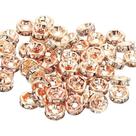 Rondela Rondelle de Strass 6mm Rose Gold com 100 unidades - Ref.: 1-700