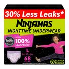 Ropa Interior Nocturna Ninjamas para Niñas Talla L Paquete de 68