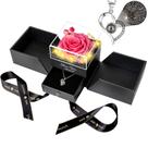 Rosa Real Rosa Preservada Rosa Eterna en Vidrio con Collar