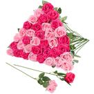 Rosas artificiais Hoemwarm 36 unidades rosa, rosa quente com caules longos