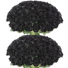 Rosas artificiais Rowfad Velvet Silk Black 60 unidades
