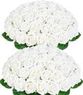 Rosas Artificiales BLEUM CADE 50 Pzs Terciopelo Blanco Tallos de 51 cm
