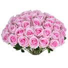 Rosas cor-de-rosa artificiais, 30 peças de flores artificiais de seda Jefuzh