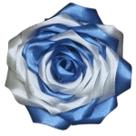 Rosas de Cetim com Presilha - Azul com Branco Rosas de Cetim com Presilha - Azul com Branco