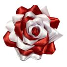 Rosas de Cetim com Presilha - Vermelha com Branco