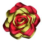 Rosas de Cetim com Presilha - Vermelha com Dourado