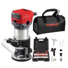 Roteador de madeira TEENO 1,25 HP 6,5 A 13000-33000 RPM com conjunto de 15 bits