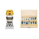 Roteador DEWALT DWP611 de base fixa de 1,25 HP com 15 bits de roteador