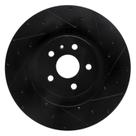 Rotor de freio R1 Concepts perfurado e com fenda preto na frente direita