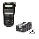Rotulador Brother PT-H110BK + 5 Fitas Compatível Tze 231