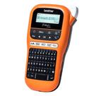 Rotulador Eletrônico Brother Portátil, Cortador Manual, Laranja e Preto - PTE110