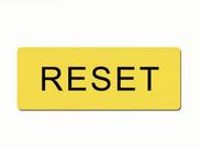 Rótulo RESET para equipamentos elétricos, interruptores de controle (10 unidades)