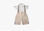 Roupa Batizado Menino Bege Branco Suspensorio/Gravata/camisa/bermuda Tam 3/4 anos Roupa Batizado Menino Bege Branco Suspensorio/Gravata/camisa/bermuda Tam 3/4 anos