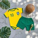 Roupa Bebê Temática Seleção Brasileira Body E Shorts Copa
