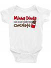 Roupa Body Bebê bebe infantil Minha dinda me ama mais que chocolate