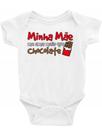 Roupa Body Bebê bebe infantil Minha mãe me ama mais que chocolate