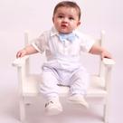 Roupa Branca Social Pajem Menino Bebê Pedro Batizado Casamento Festa Apresentação Infantil