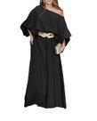 Roupa coordenada CHICME Off Shoulder Lantern Sleeve preta XXL