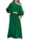 Roupa coordenada CHICME Summer Off-Shoulder Lantern Shoulder