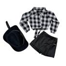 Roupa Country Infantil Conjunto Xadrez Kids Meninas + Chapéu Boiadeira