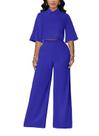 Roupa de 2 peças para mulheres: acelyn Dressy Pant Suits Blue M