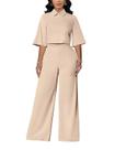 Roupa de 2 peças para mulheres: acelyn Dressy Pant Suits Khaki L