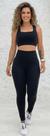 Roupa de Academia Feminina Conjunto Preto Top e Legging Treino Fitness Roupa de Academia Feminina Conjunto Preto Top e Legging Treino Fitness