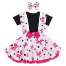 Roupa de aniversário para meninas: vestido de Halloween, camiseta e saia 12-18M