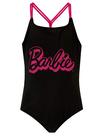Roupa de banho Barbie Girls, tamanho 6, poliéster preto