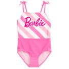 Roupa de banho de uma peça Barbie Little Girls rosa/branco 6