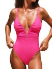Roupa de banho feminina CUPSHE de peça única com fio V profundo, lombar, lombar, roupa de banho moderada, roupa de banho retrô, alças ajustáveis, fran Roupa de banho feminina CUPSHE de peça única com fio V profundo, lombar, lombar, roupa de banho moderada, roupa de banho retrô, alças ajustáveis, fran