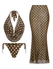 Roupa de banho feminina ZAFUL, biquíni floral de 3 peças com capa