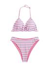 Roupa de banho RoseSeek Girl's, 2 peças, floral, guingão, 11 anos, rosa claro