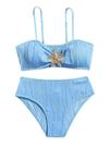 Roupa de banho RoseSeek Girl's de 2 peças Starfish acolchoada azul 12Y