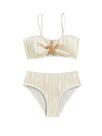 Roupa de banho RoseSeek Girl's de 2 peças Starfish acolchoada bege 13Y