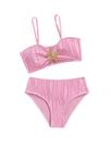 Roupa de banho RoseSeek Girl's de 2 peças Starfish acolchoada rosa 8Y