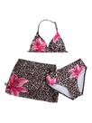 Roupa de banho RoseSeek Girl's de 3 peças Cheetah Brown 9Y com capa