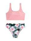Roupa de banho RoseSeek para menina, 2 peças, listrada, laço, 9 anos, rosa/verde Roupa de banho RoseSeek para menina, 2 peças, listrada, laço, 9 anos, rosa/verde