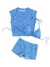 Roupa de banho SOLY HUX feminina com estampa floral, blusa e shorts Roupa de banho SOLY HUX feminina com estampa floral, blusa e shorts