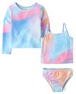 Roupa de banho The Children's Place, 3 peças, Rashguard Tankini 5Y