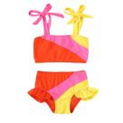 Roupa de banho YOUNGER TREE para meninas, duas peças, laranja 3-4T Roupa de banho YOUNGER TREE para meninas, duas peças, laranja 3-4T