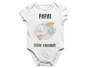 Roupa De Bebê Body Frases Papai Estou Chegando Branca
