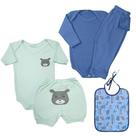 Roupa de Bebê Kit 5 Peças Verão Mijão Body Bordado Estiloso