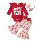Roupa de bebê Kuriozud Romper Flare Pants Headband 12-18M