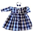 Roupa de Bebê Menina Vestido Manga Longa com Tiara 100% Algodão Roupa de Bebê Menina Vestido Manga Longa com Tiara 100% Algodão