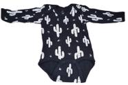 Roupa de bebê menino Body manga longa em Suede de cactos