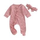 Roupa de bebê Twopumpkin My First Christmas Waffle Knit Romper